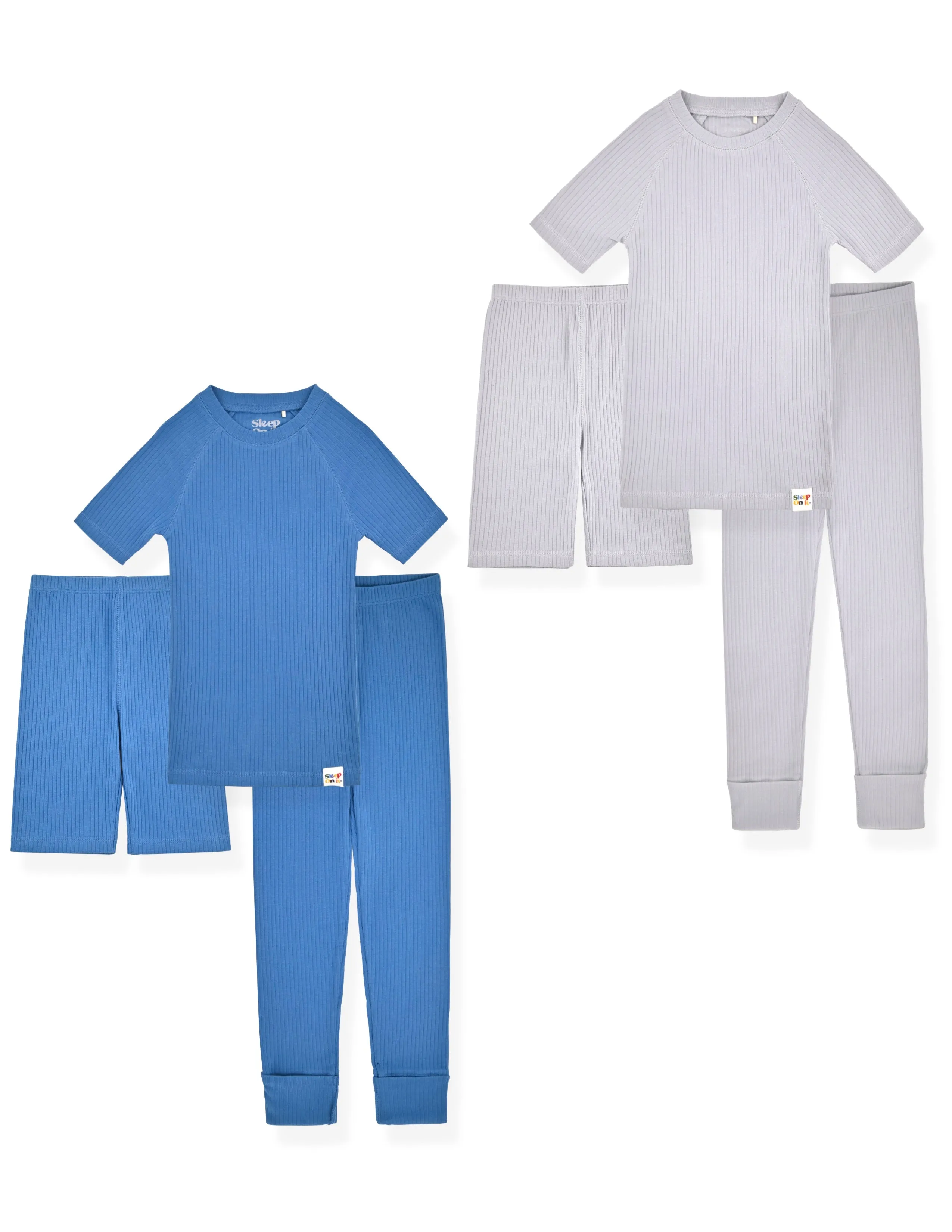 100% Organic Cotton Rib Knit Snug-Fit 6-Piece Pajama Sets for Boys & Girls.