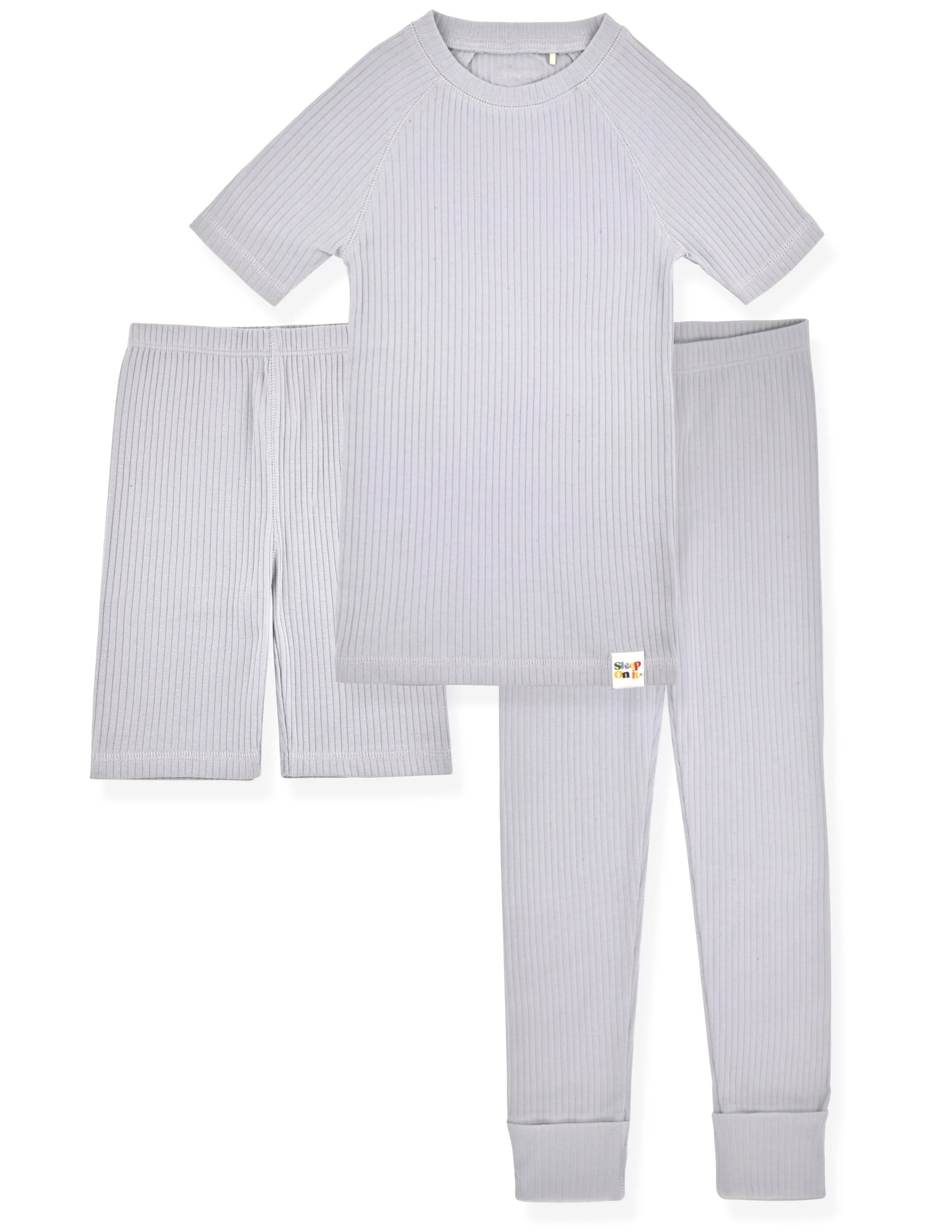 100% Organic Cotton Rib Knit Snug-Fit 6-Piece Pajama Sets for Boys & Girls.