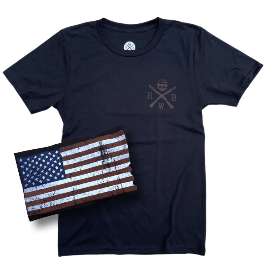 American Flag Patriotic T-Shirt - Black | Made in the USA