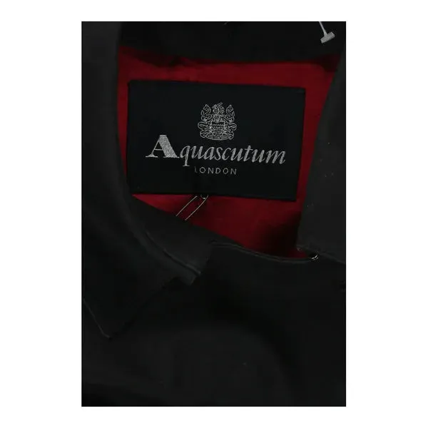 Aquascutum Trench Coat - XL Black Cotton