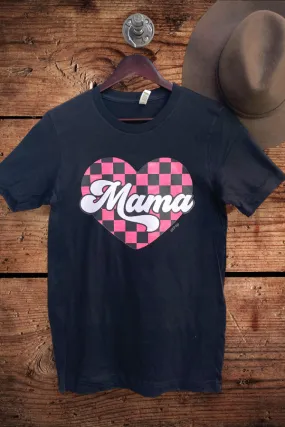 BC DTF MAMA CHECKERS HEART - BLACK