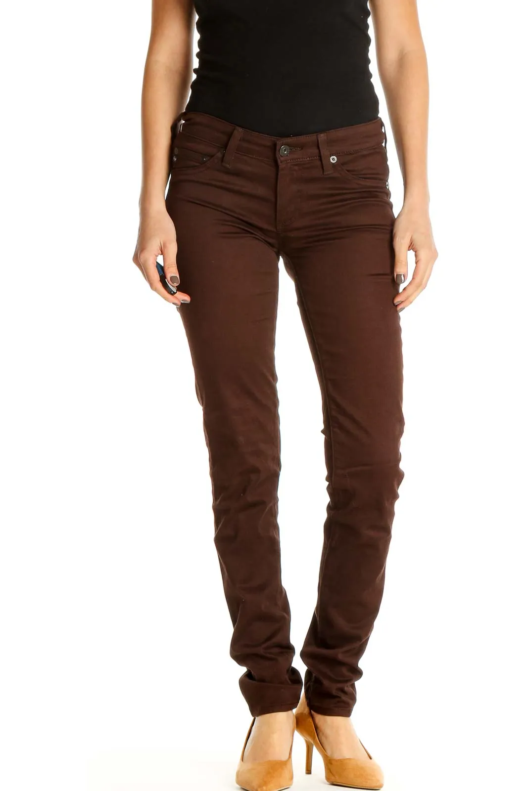 Brown Casual Leggings