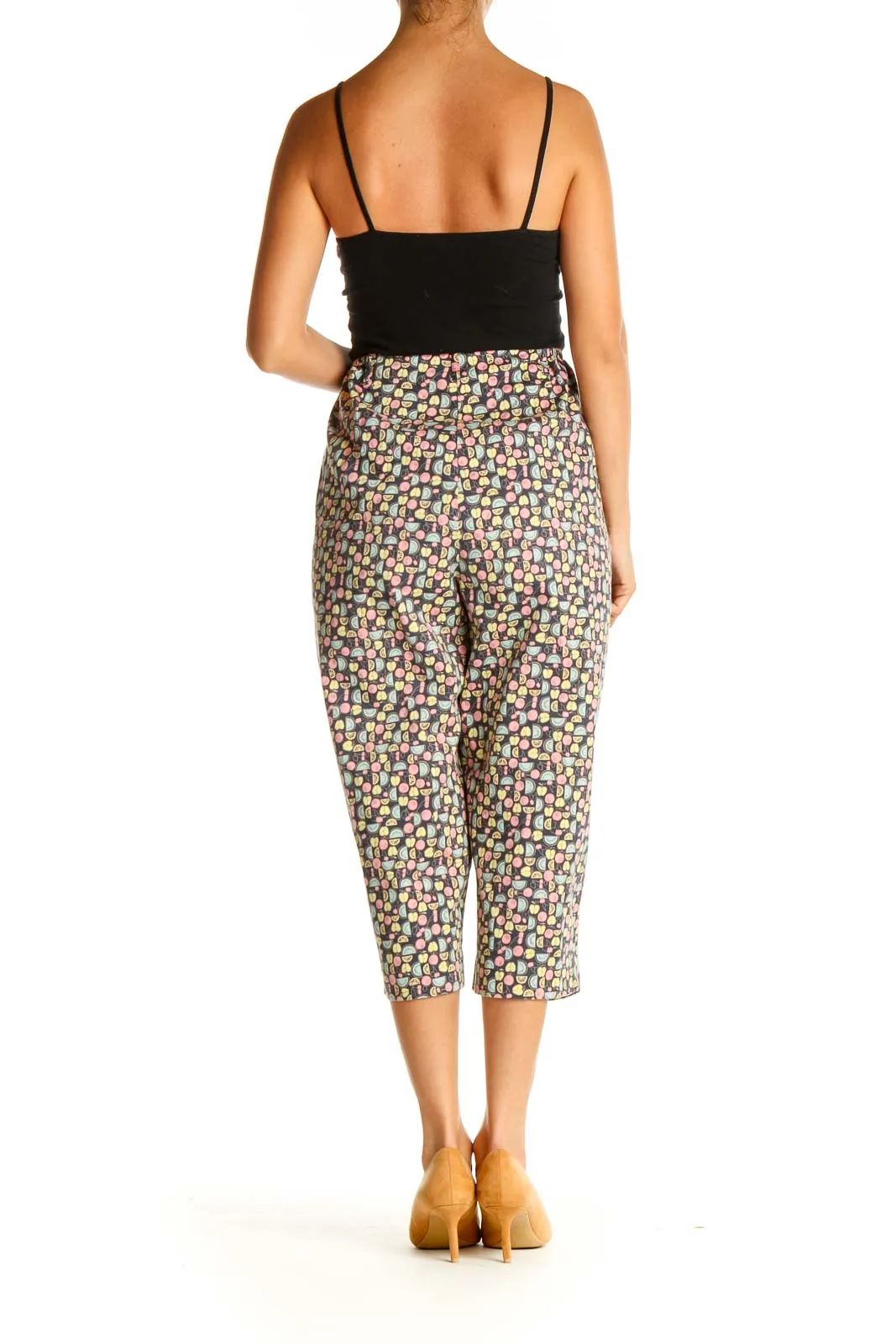 Brown Printed Casual Trousers