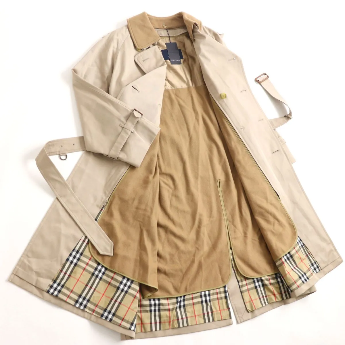 Burberry Double Trench Coat Camel Blend Size 40