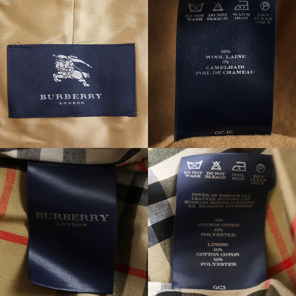 Burberry Double Trench Coat Camel Blend Size 40