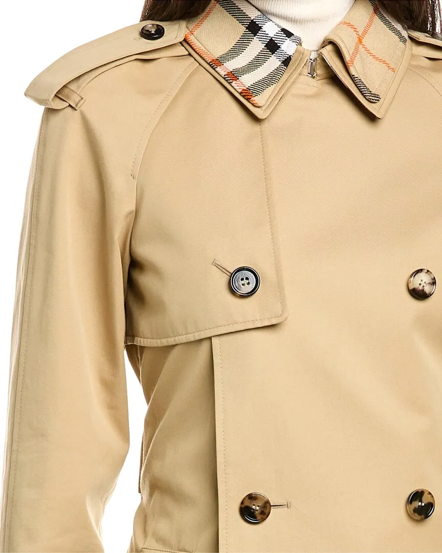 Burberry Long Detachable Collar Gabardine Trench Coat