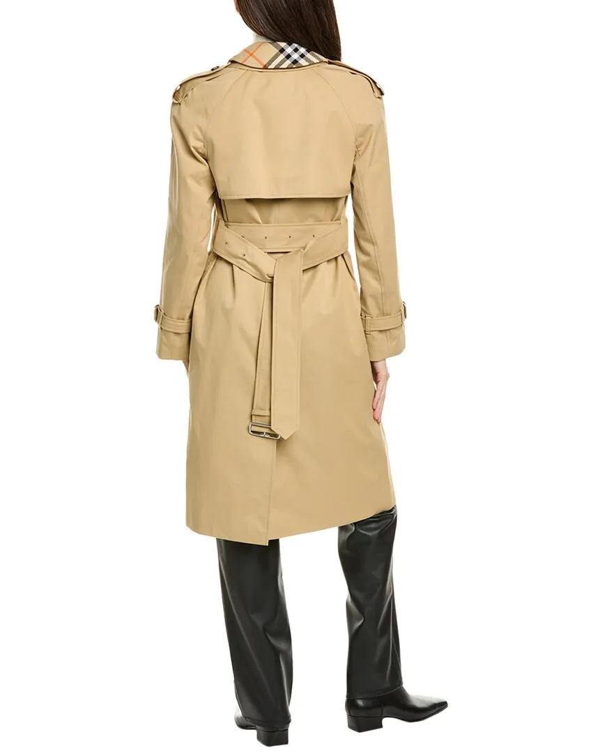 Burberry Long Detachable Collar Gabardine Trench Coat