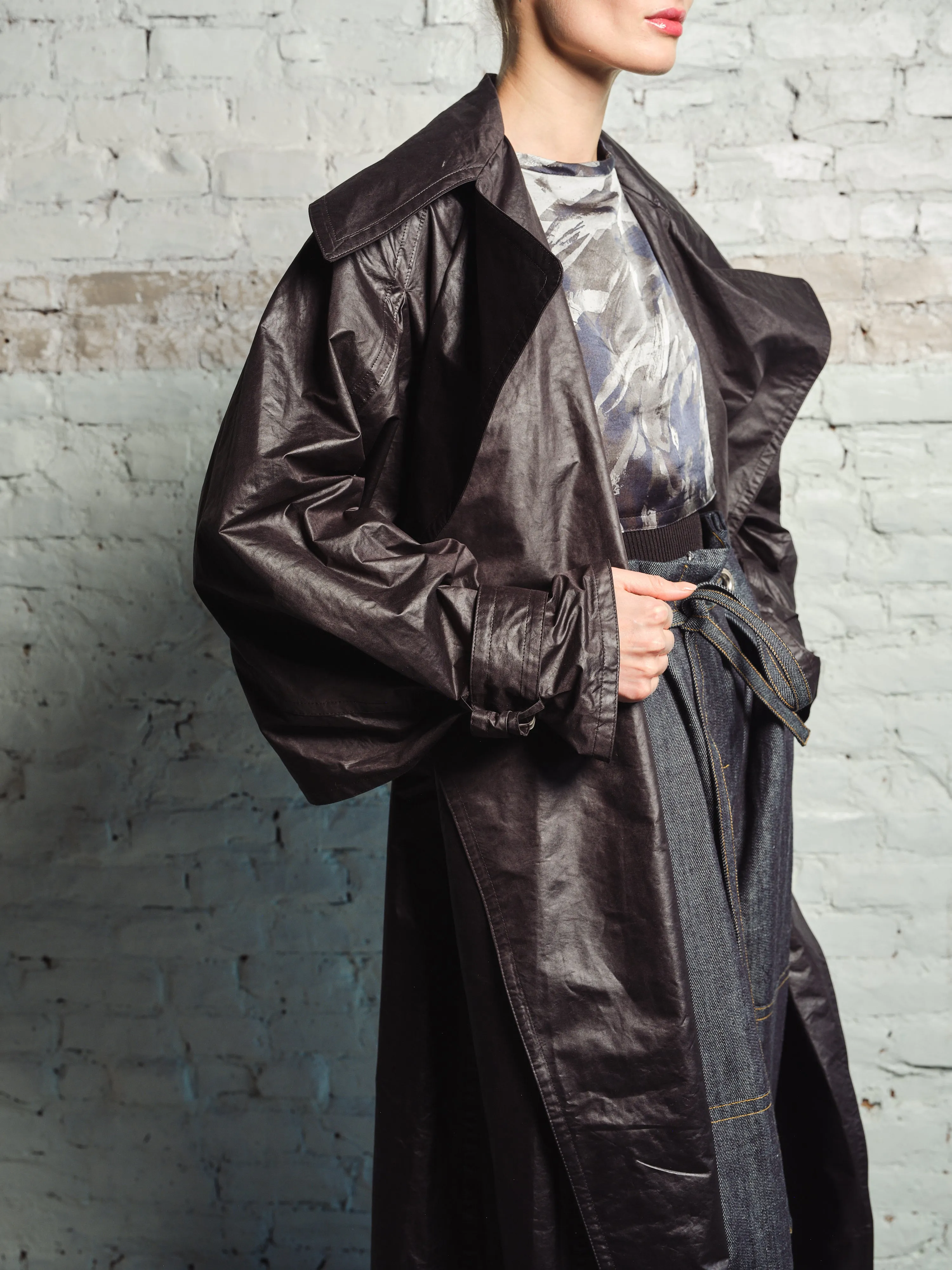 CAPED COATED TRENCHCOAT