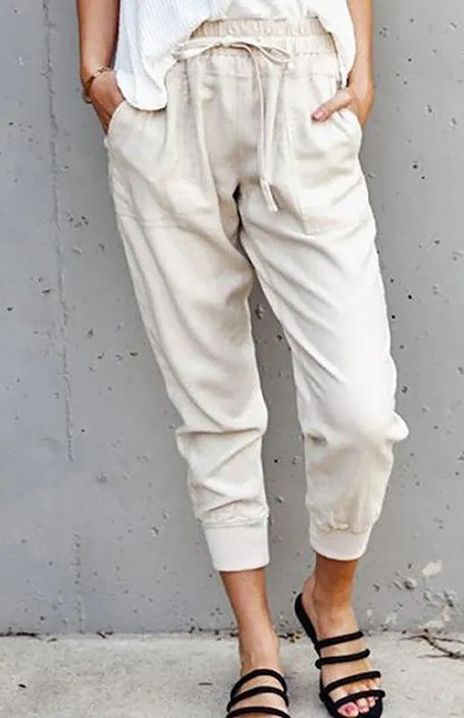 Casual Ankle Banded Women's Pants