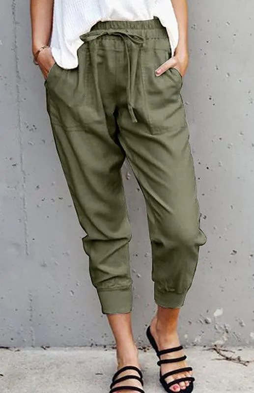 Casual Ankle Banded Women's Pants