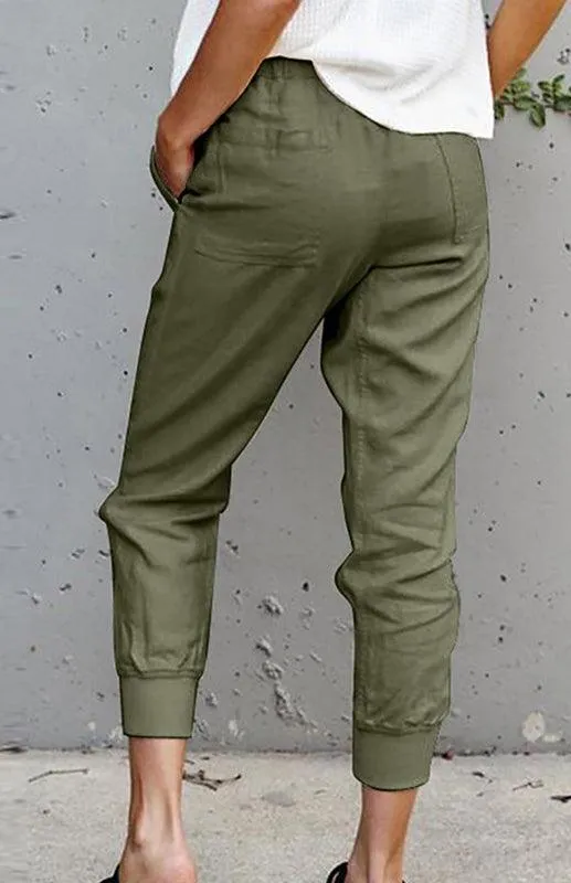 Casual Ankle Banded Women's Pants