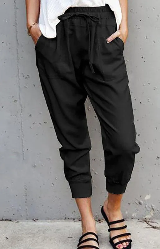 Casual Ankle Banded Women's Pants