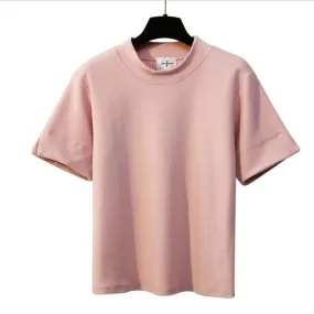 Casual Cotton Solid Color Loose Tees