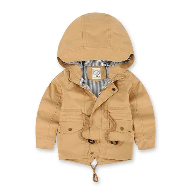 Children Winter Fleece Outdoor Jackets for Boys Hooded Warm Kids Boy Outerwear Windbreaker Fall Baby Boy Coats