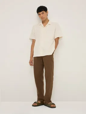 ETA Taupe Relaxed-Fit Mid-Rise Cotton Chinos