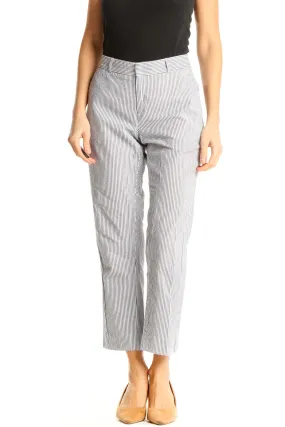 Gray Pinstripe Casual Trousers