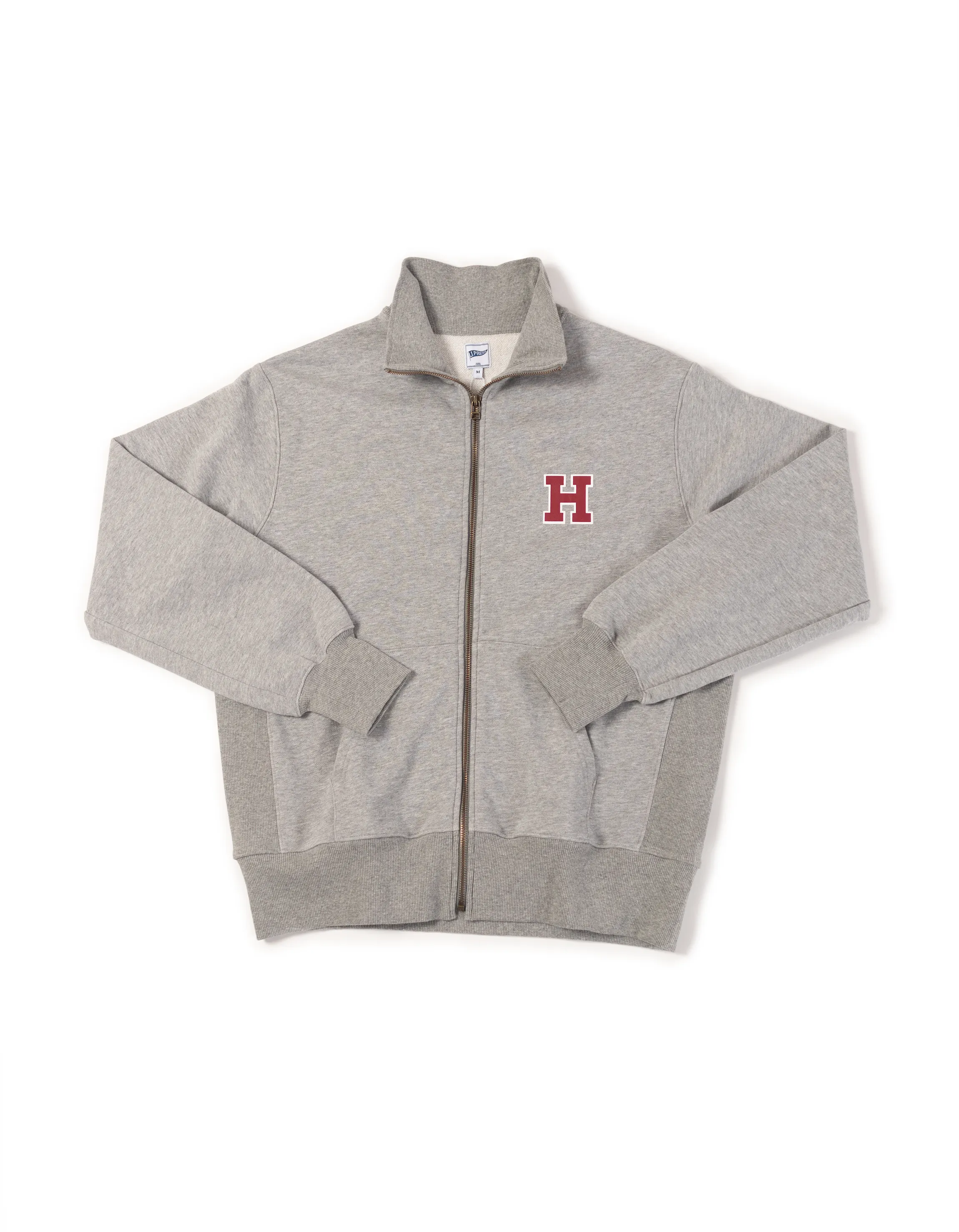 HARVARD FRONT ZIP UP JACKET - HEATHER GREY