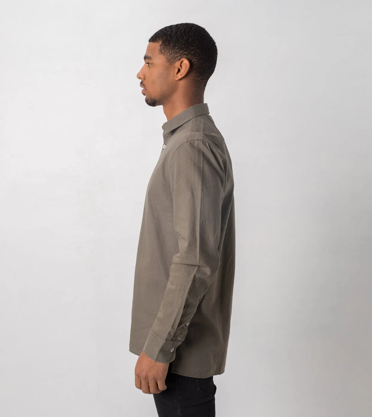 JY Linen LS Shirt Military