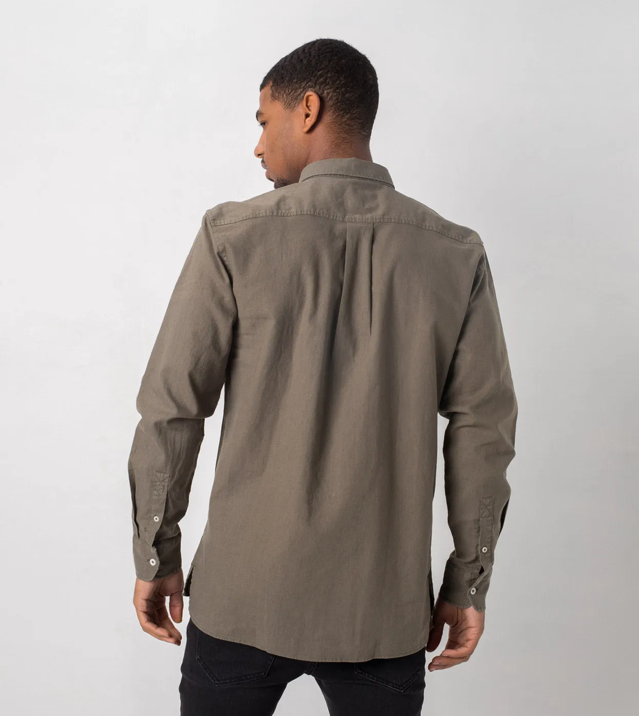 JY Linen LS Shirt Military