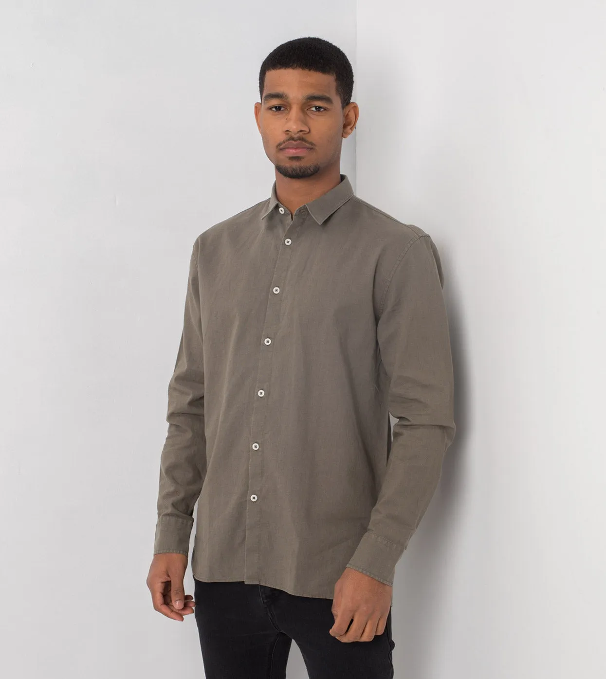 JY Linen LS Shirt Military