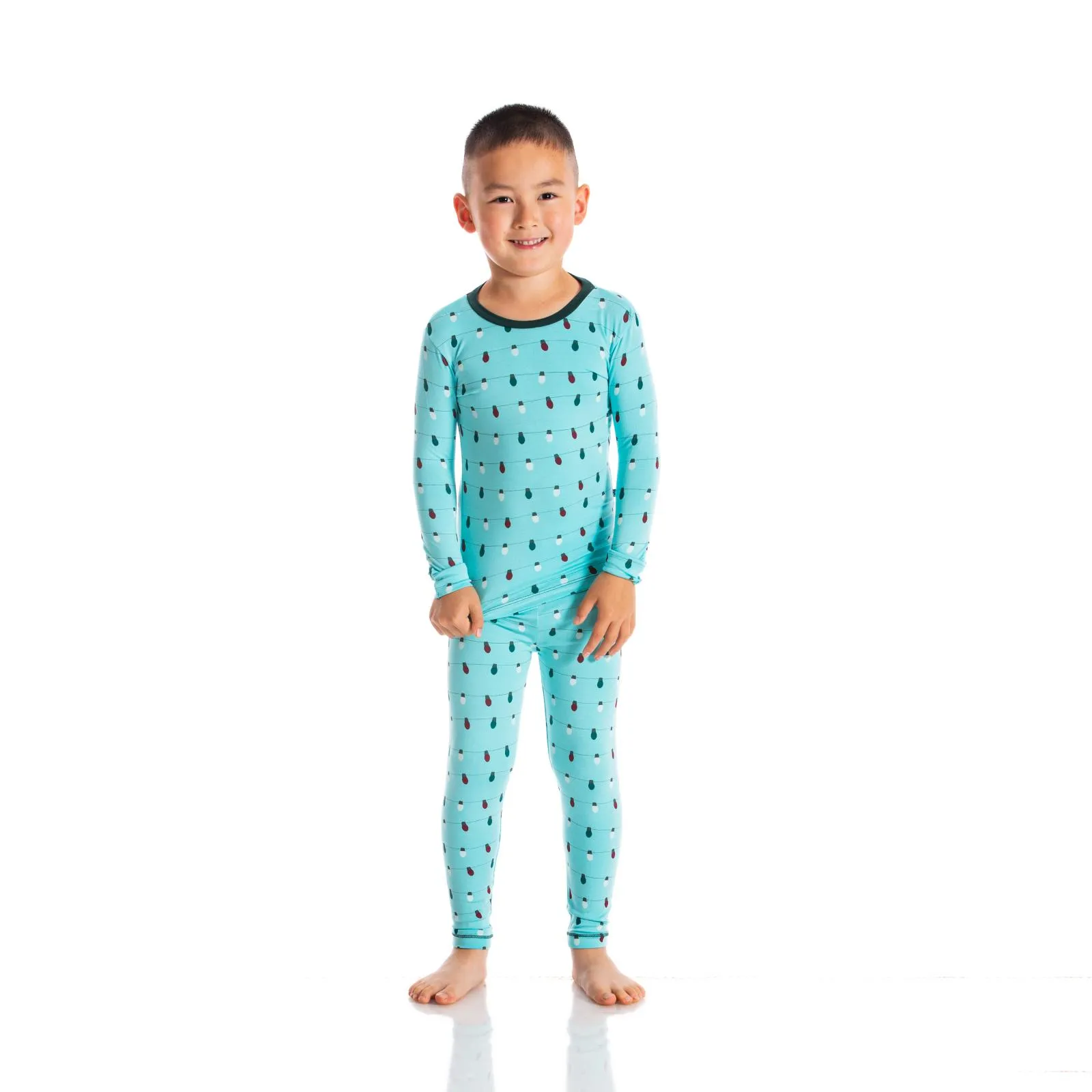 KicKee Pants Iceberg Holiday Lights L/S Pajama Set