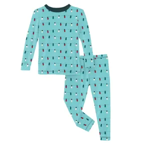 KicKee Pants Iceberg Holiday Lights L/S Pajama Set