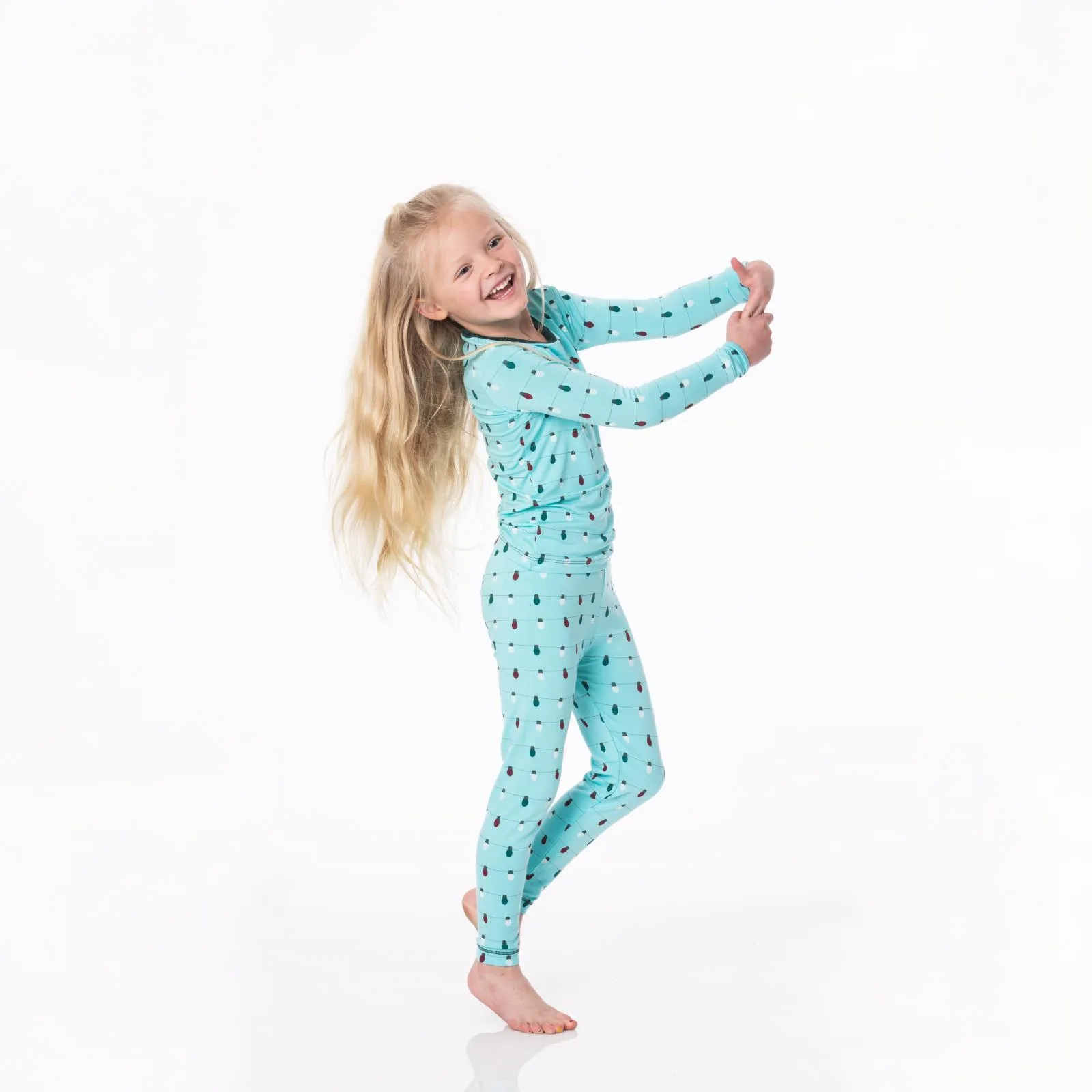 KicKee Pants Iceberg Holiday Lights L/S Pajama Set