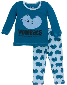 KicKee Pants Pond Wombat Long Sleeve 2pc Pajama Set