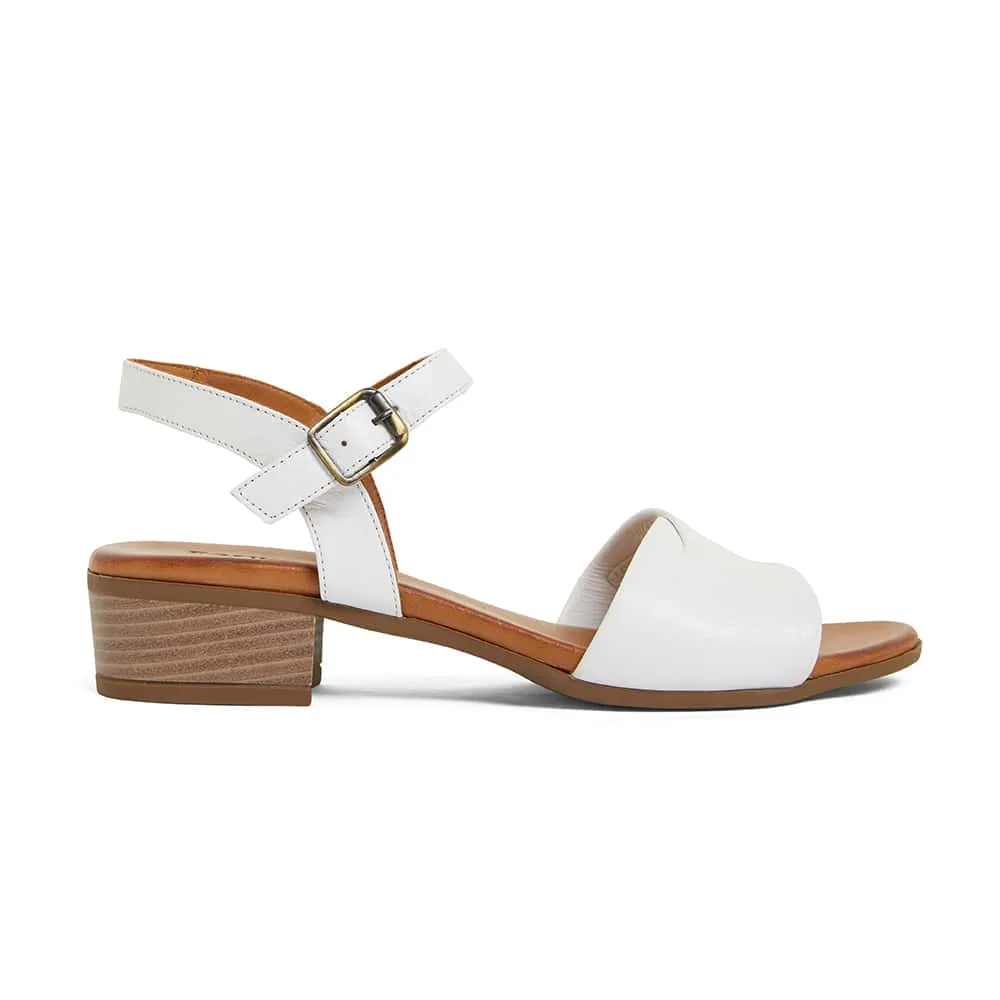 Maisy Heel in White Leather