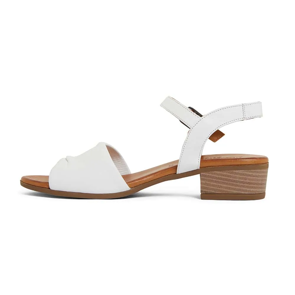 Maisy Heel in White Leather