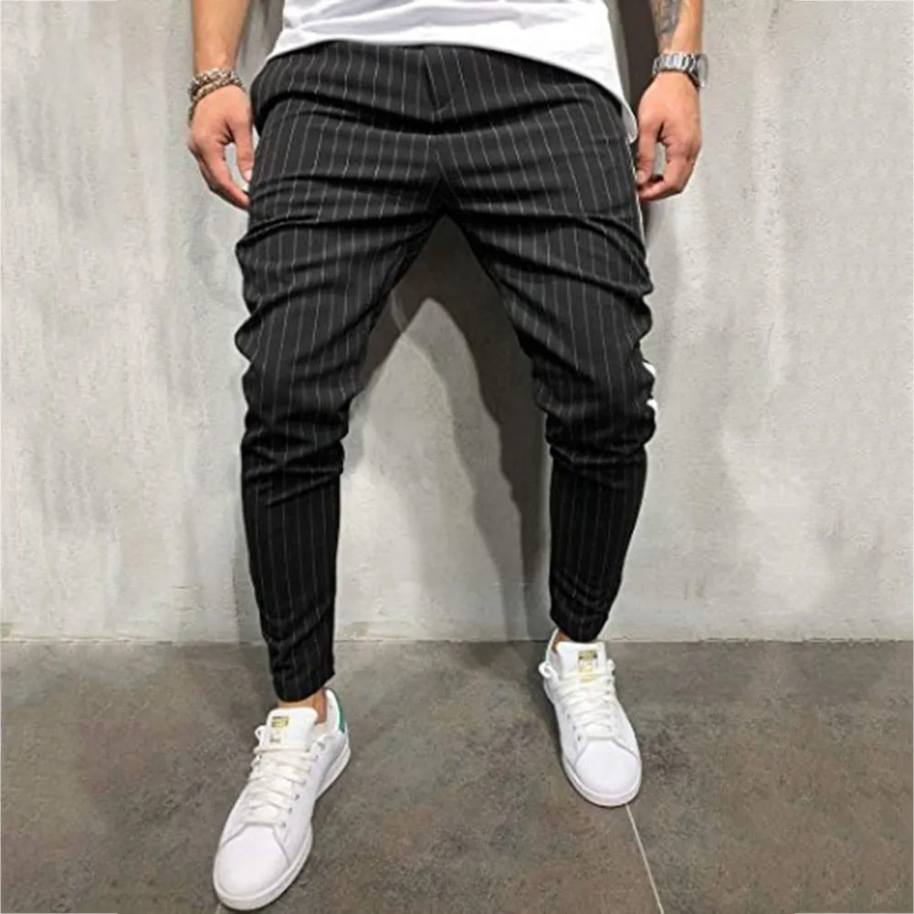 Men Striped Casual Sweatpants