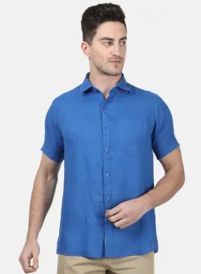 Mens Royal Blue Solid Shirts