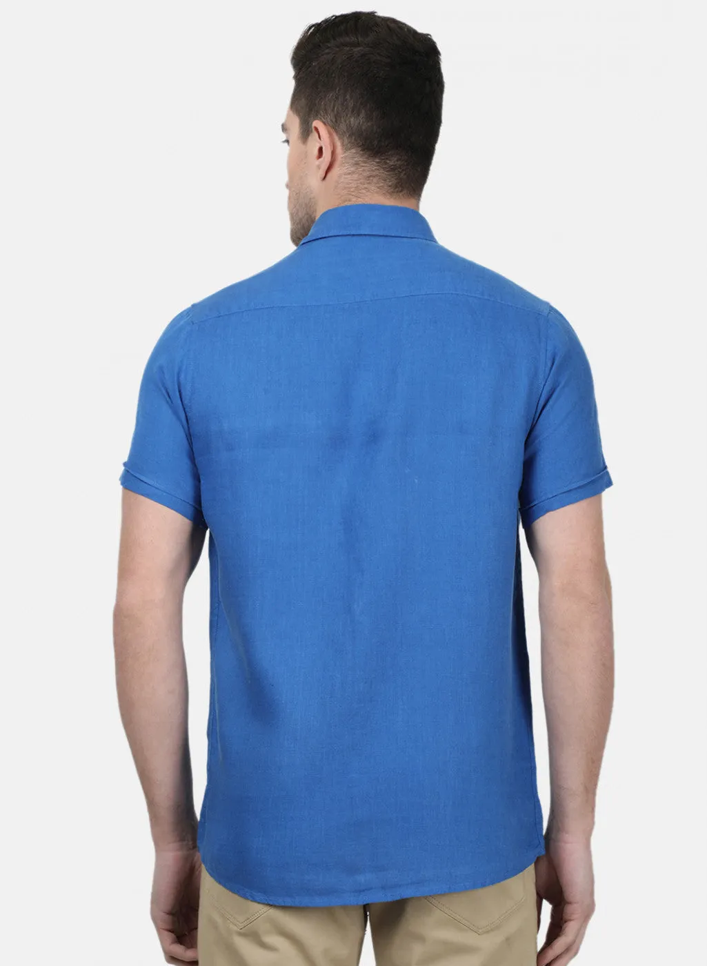 Mens Royal Blue Solid Shirts