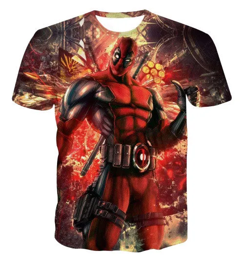 New Arrive American Comic Badass Deadpool T-Shirt Tees Men Women Cartoon Characters 3d t shirt Funny Casual tee shirts tops