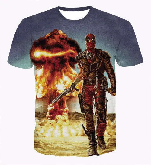 New Arrive American Comic Badass Deadpool T-Shirt Tees Men Women Cartoon Characters 3d t shirt Funny Casual tee shirts tops