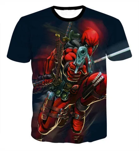 New Arrive American Comic Badass Deadpool T-Shirt Tees Men Women Cartoon Characters 3d t shirt Funny Casual tee shirts tops