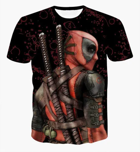 New Arrive American Comic Badass Deadpool T-Shirt Tees Men Women Cartoon Characters 3d t shirt Funny Casual tee shirts tops