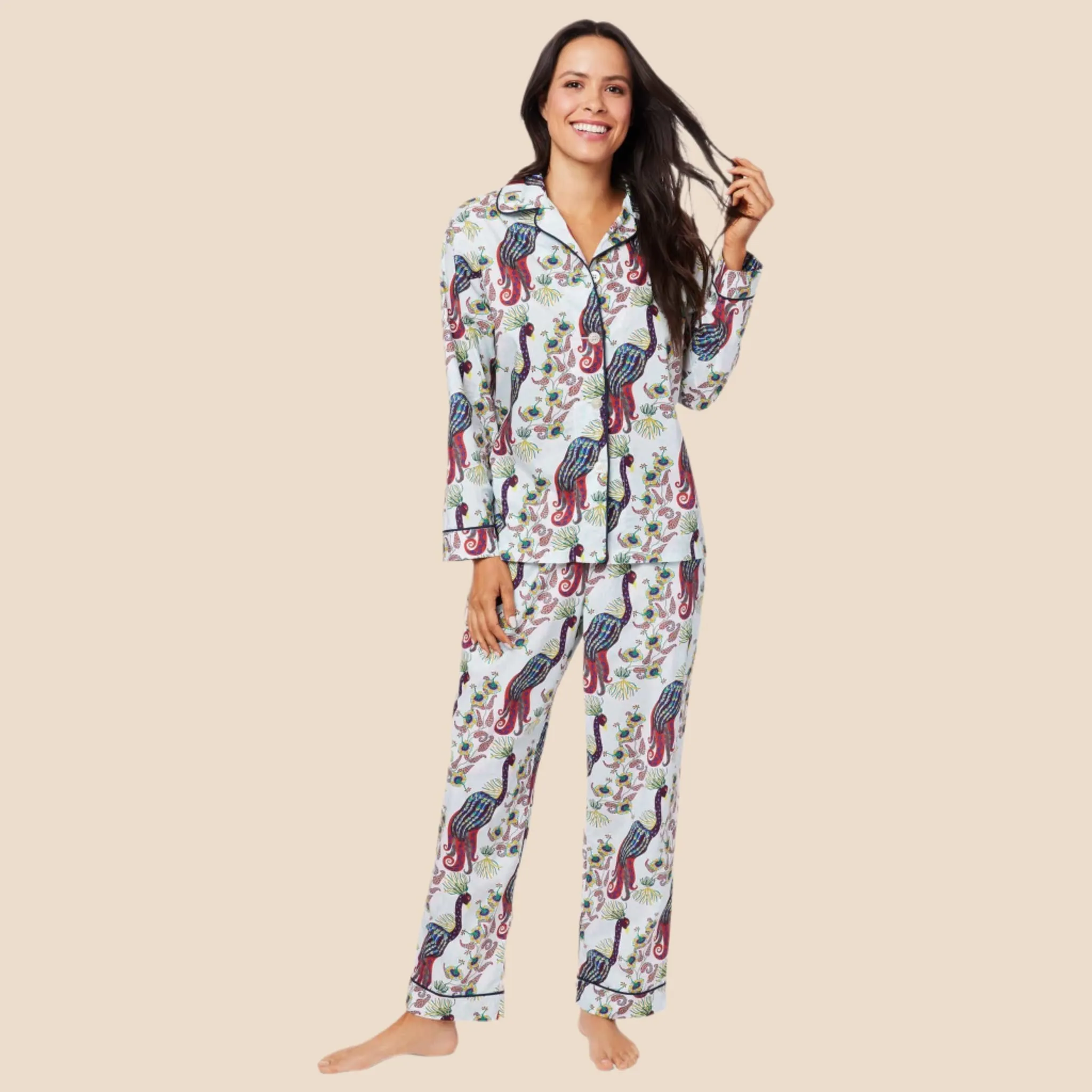 Peacock Tropicale Luxe Pima Pajama