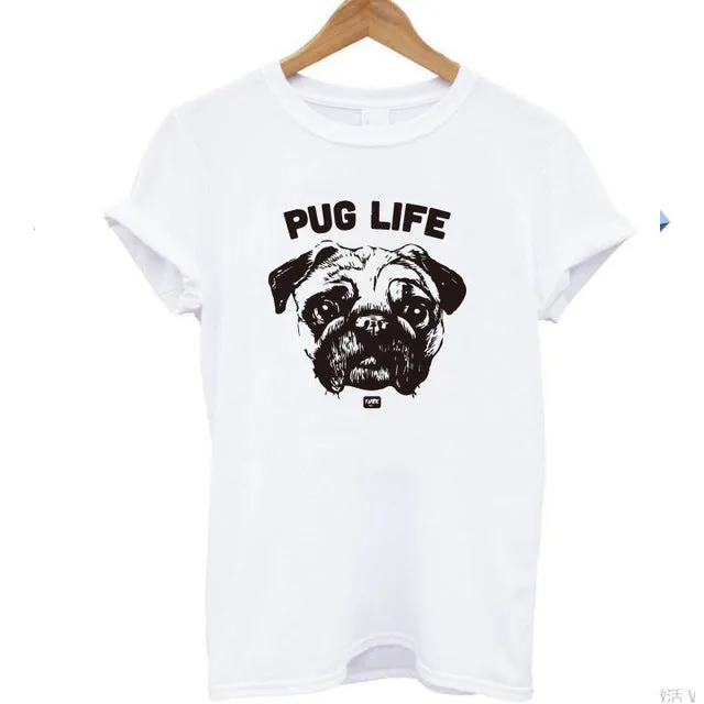 Pug Life Printed Casual Tees