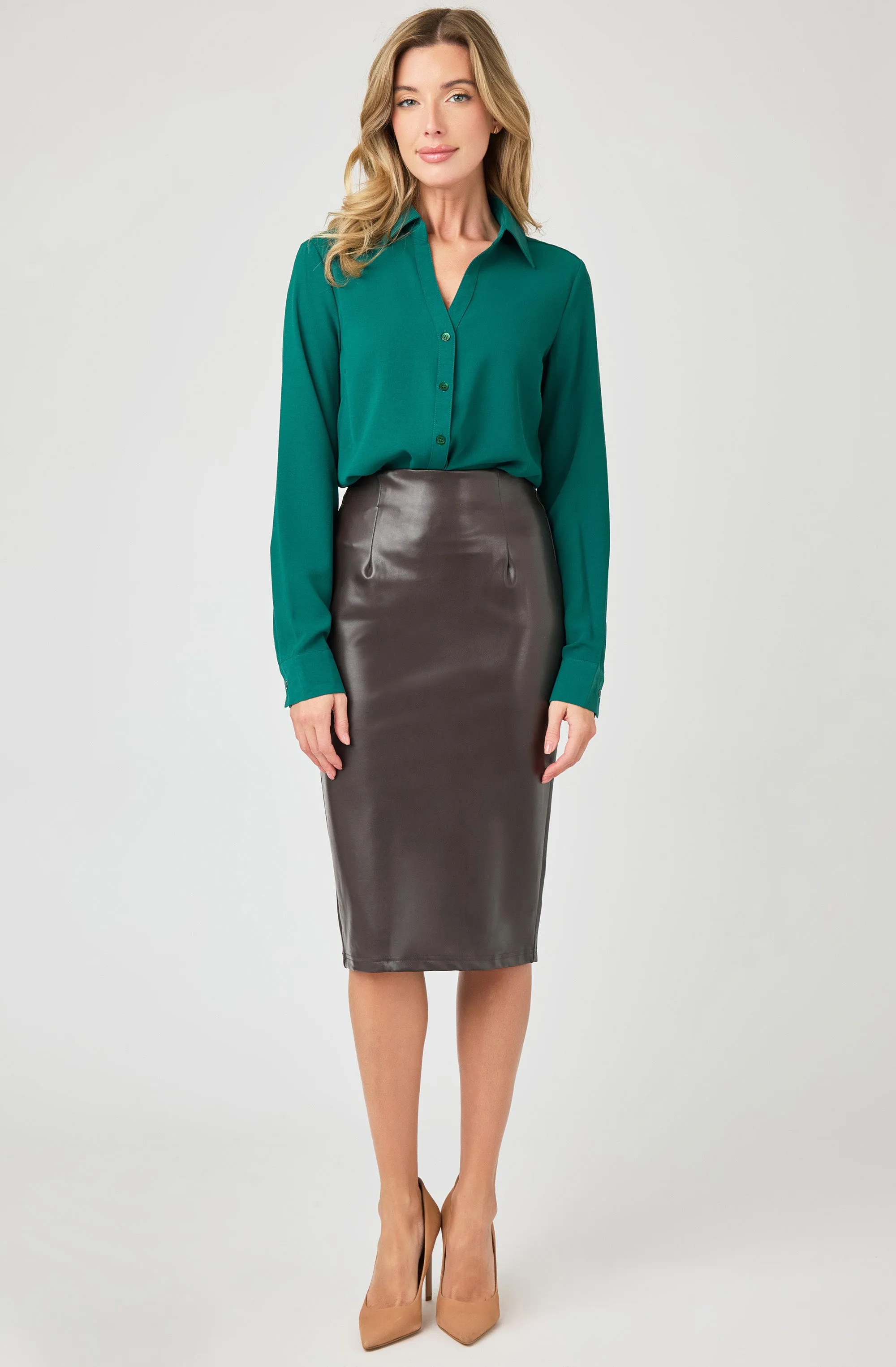 Seamless PU Leather Skirt