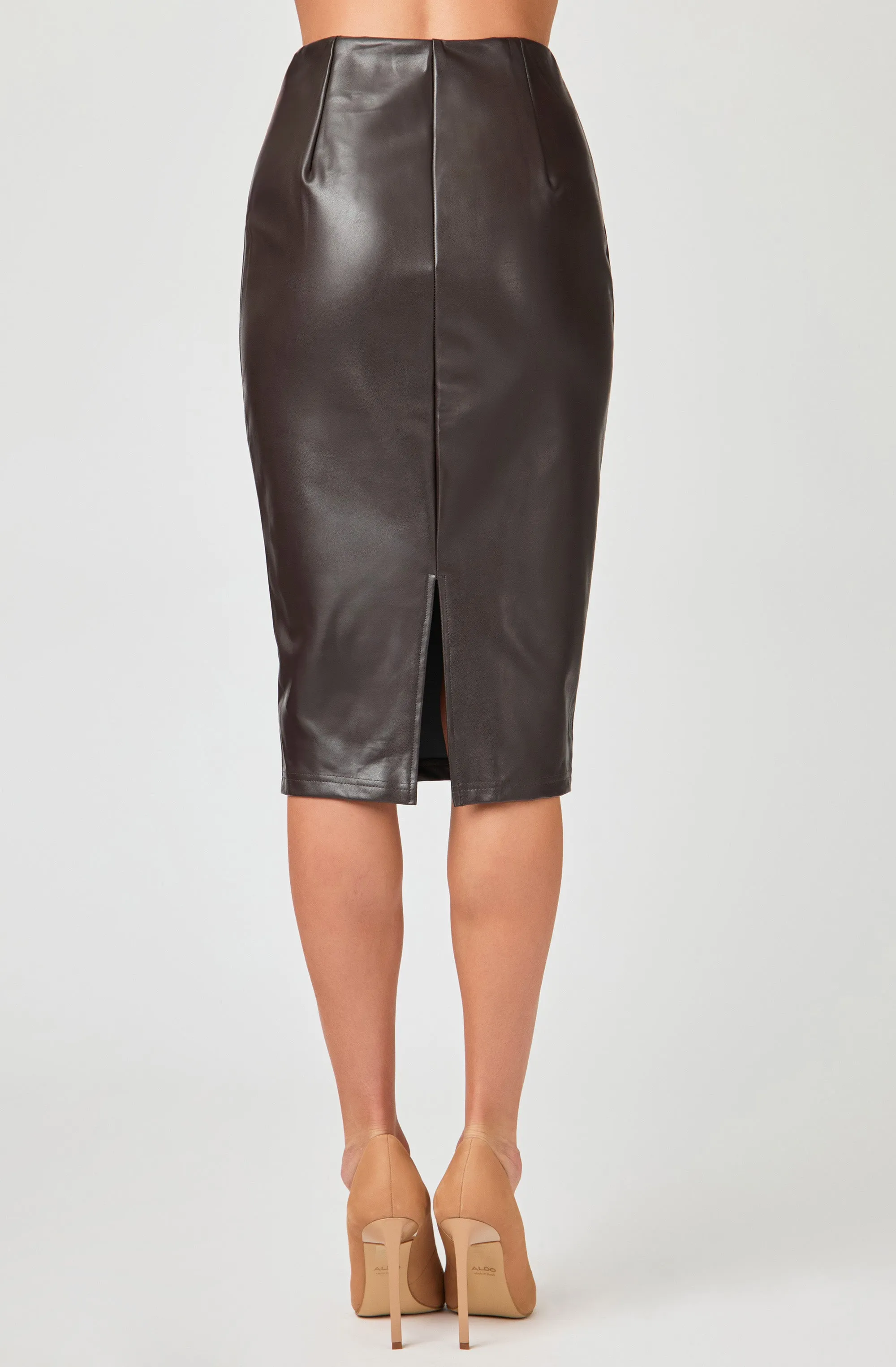 Seamless PU Leather Skirt