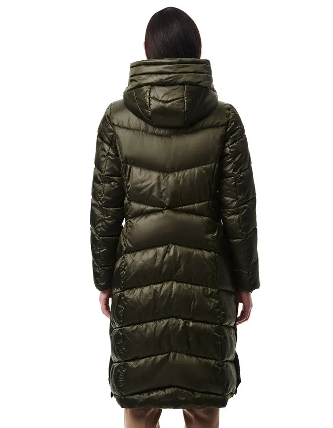 Shiny Heavy Maxi Puffer Dark Green