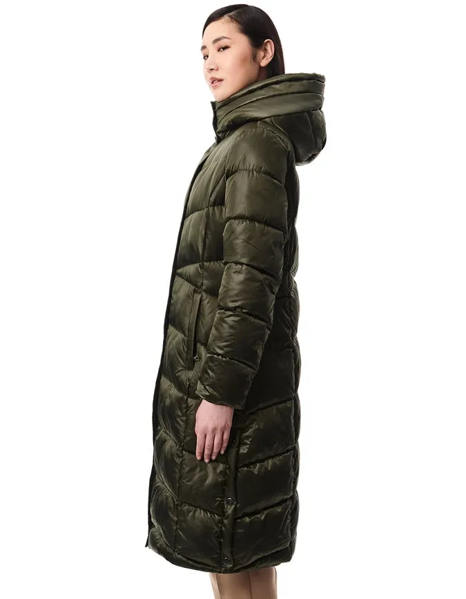 Shiny Heavy Maxi Puffer Dark Green