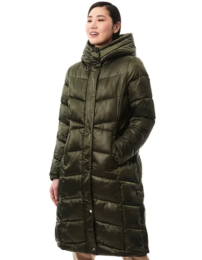 Shiny Heavy Maxi Puffer Dark Green