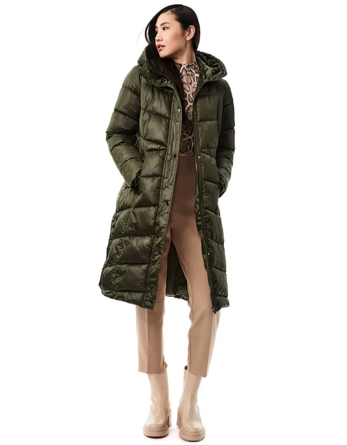 Shiny Heavy Maxi Puffer Dark Green