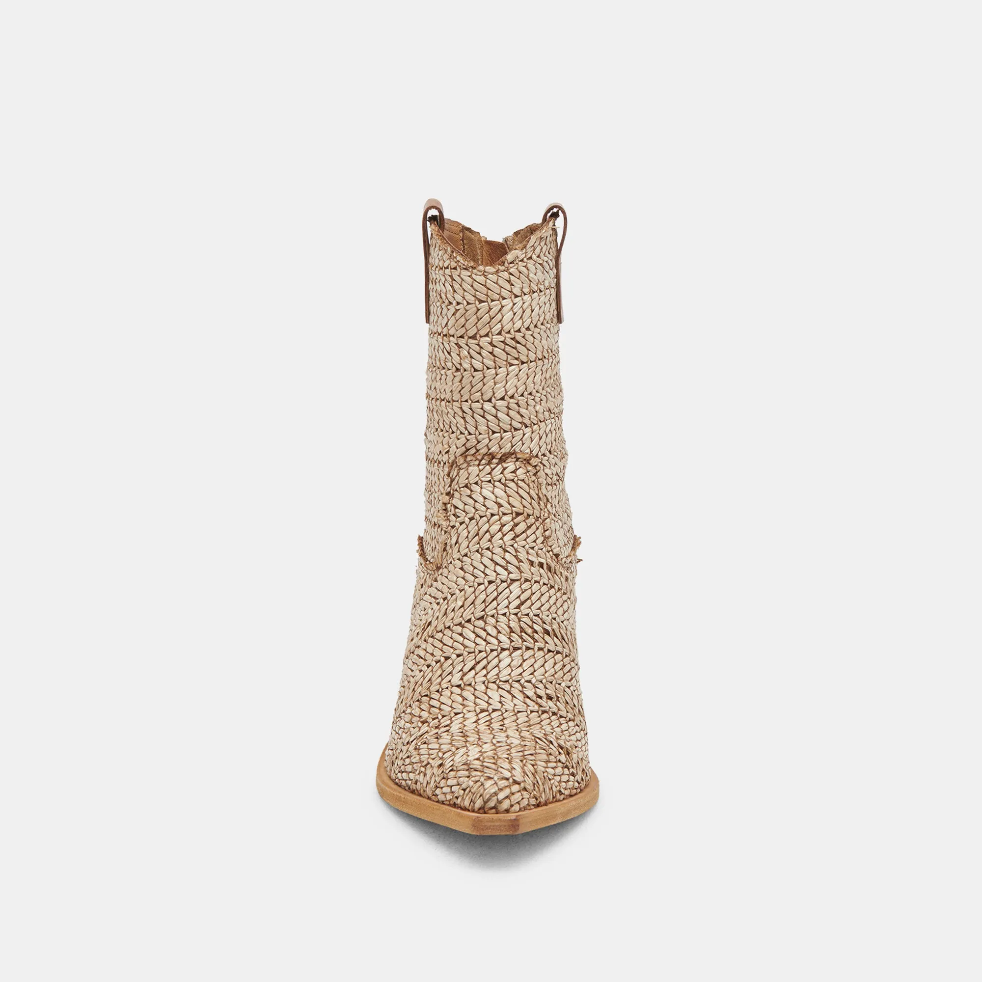 TEXIN BOOTIES BROWN MULTI RAFFIA