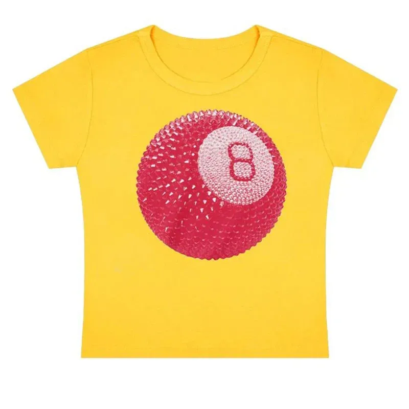 Women Graphic 8-Ball Casual Tee for Summer Days