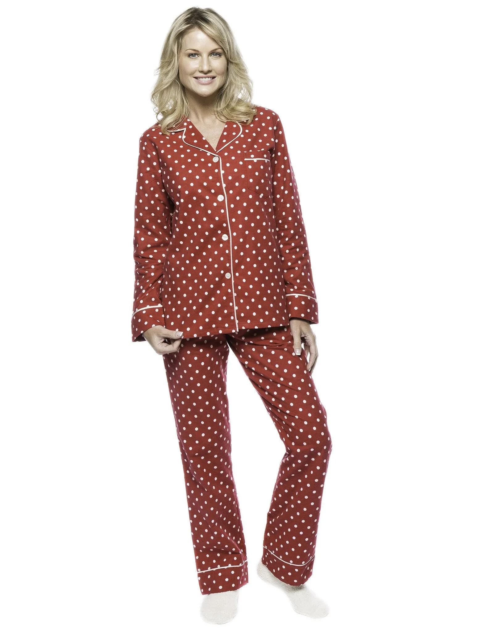 Womens Premium Cotton Flannel Pajama Sleepwear Set