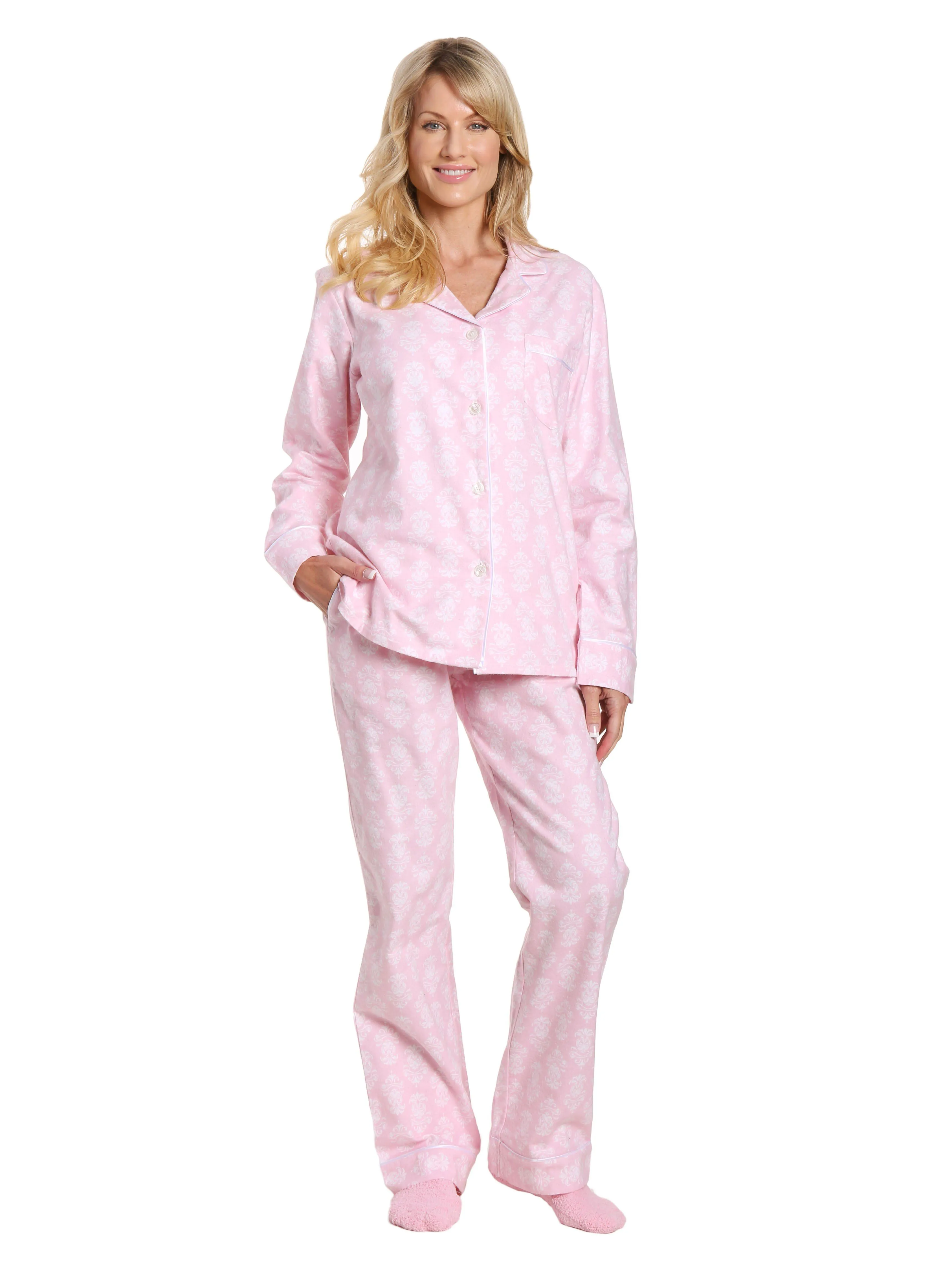 Womens Premium Cotton Flannel Pajama Sleepwear Set